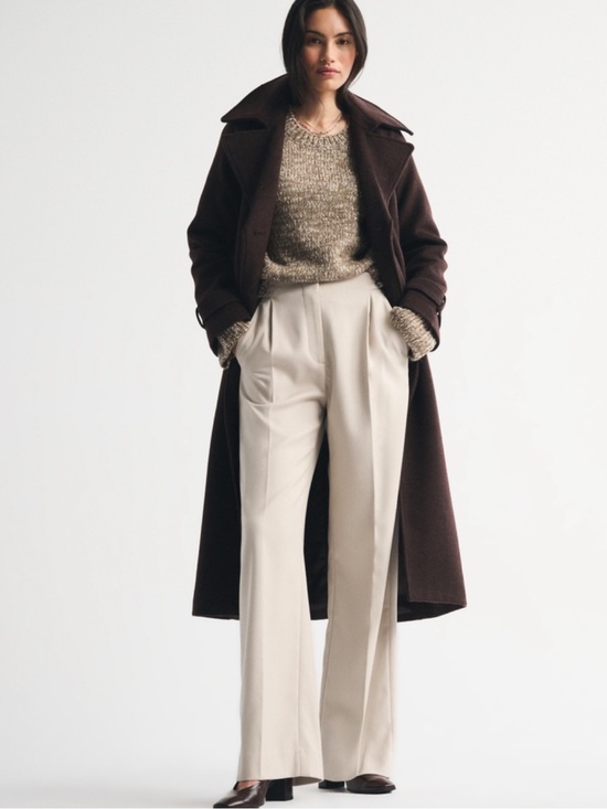 Abercrombie & Fitch Pants - Abercrombie Sloan High-Rise Wide-Leg Trousers in Light Cream